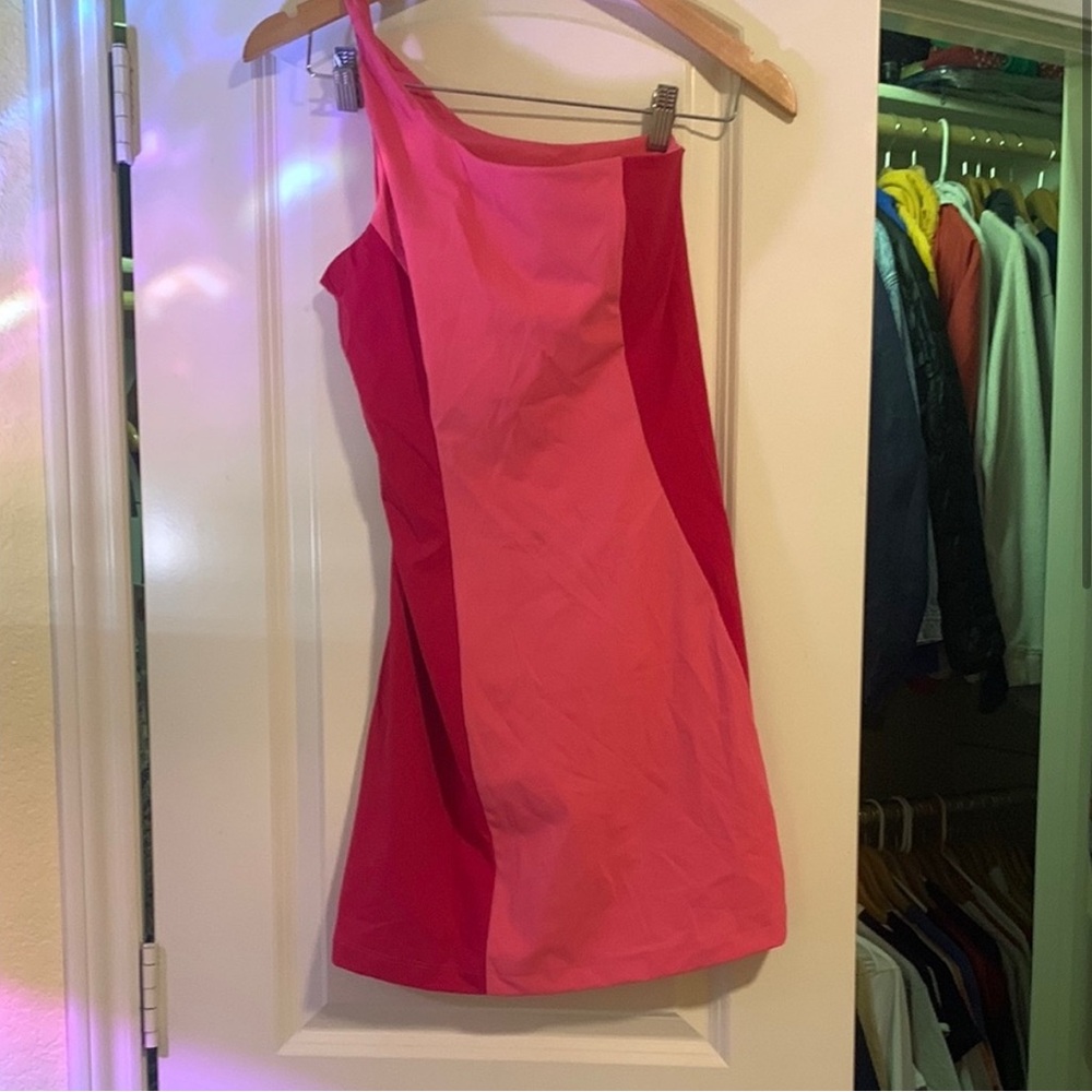 Outdoor Voices Pink One-Shoulder Bodycon Dress